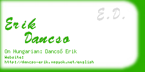 erik dancso business card